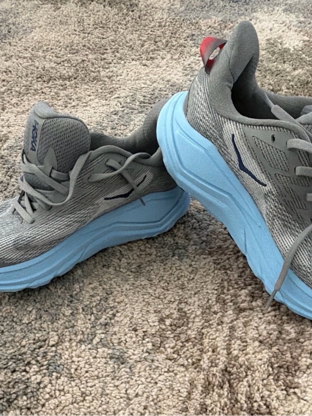 Hoka One One Gray and Light Blue Women's Running Sneakers size 7.5